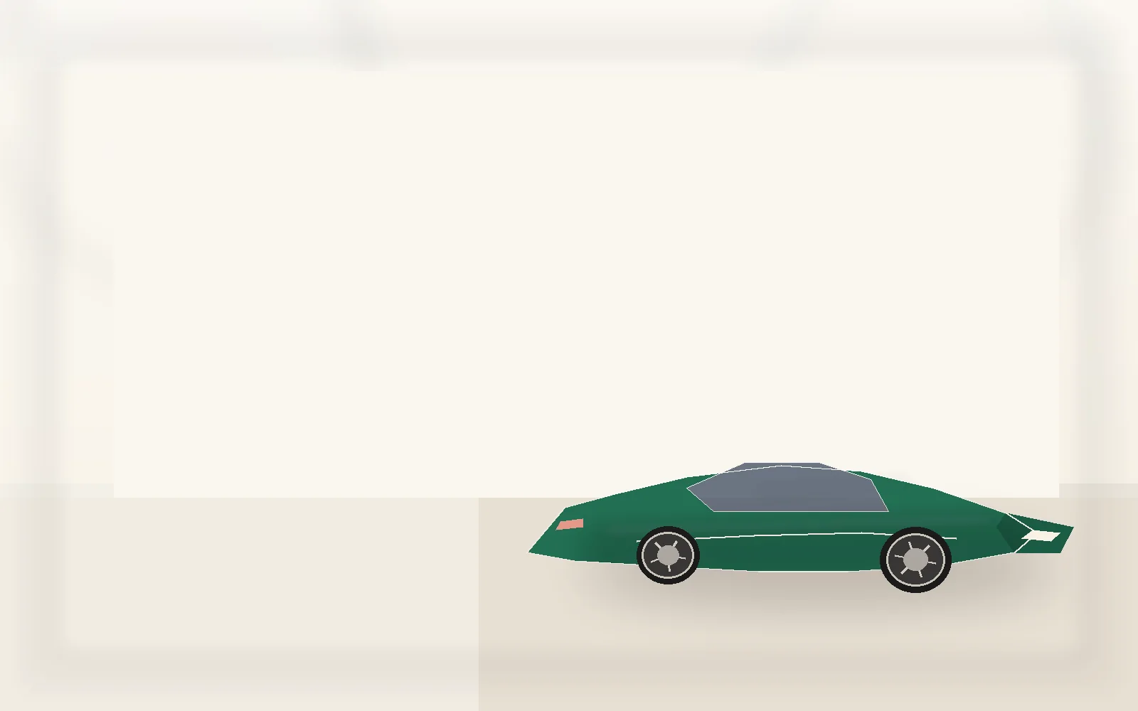 Featured story still with cream architecture and a lead car
